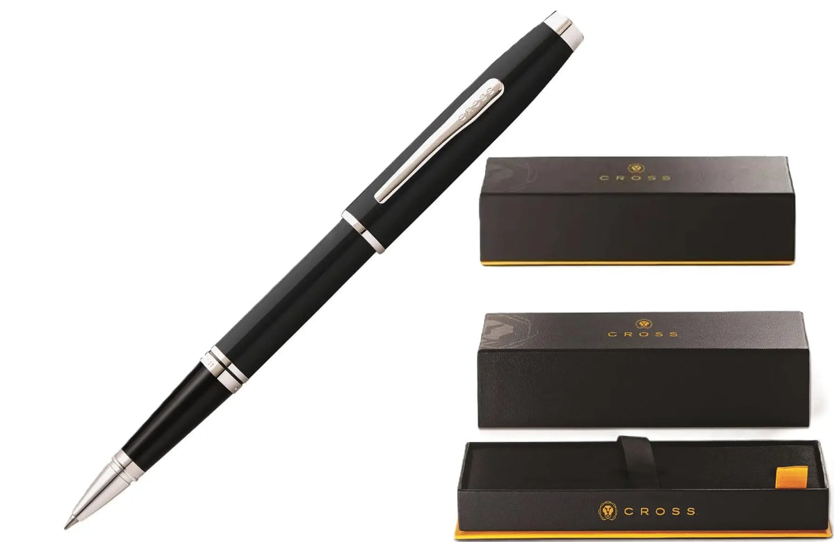 Cross Coventry Black Lacquer Rollerball Pen - Refillable Pen for Smooth Writing - Professional, Elegant Companion - Black Ink - Long-Lasting Use - Desk Essential - Gift-Ready cross