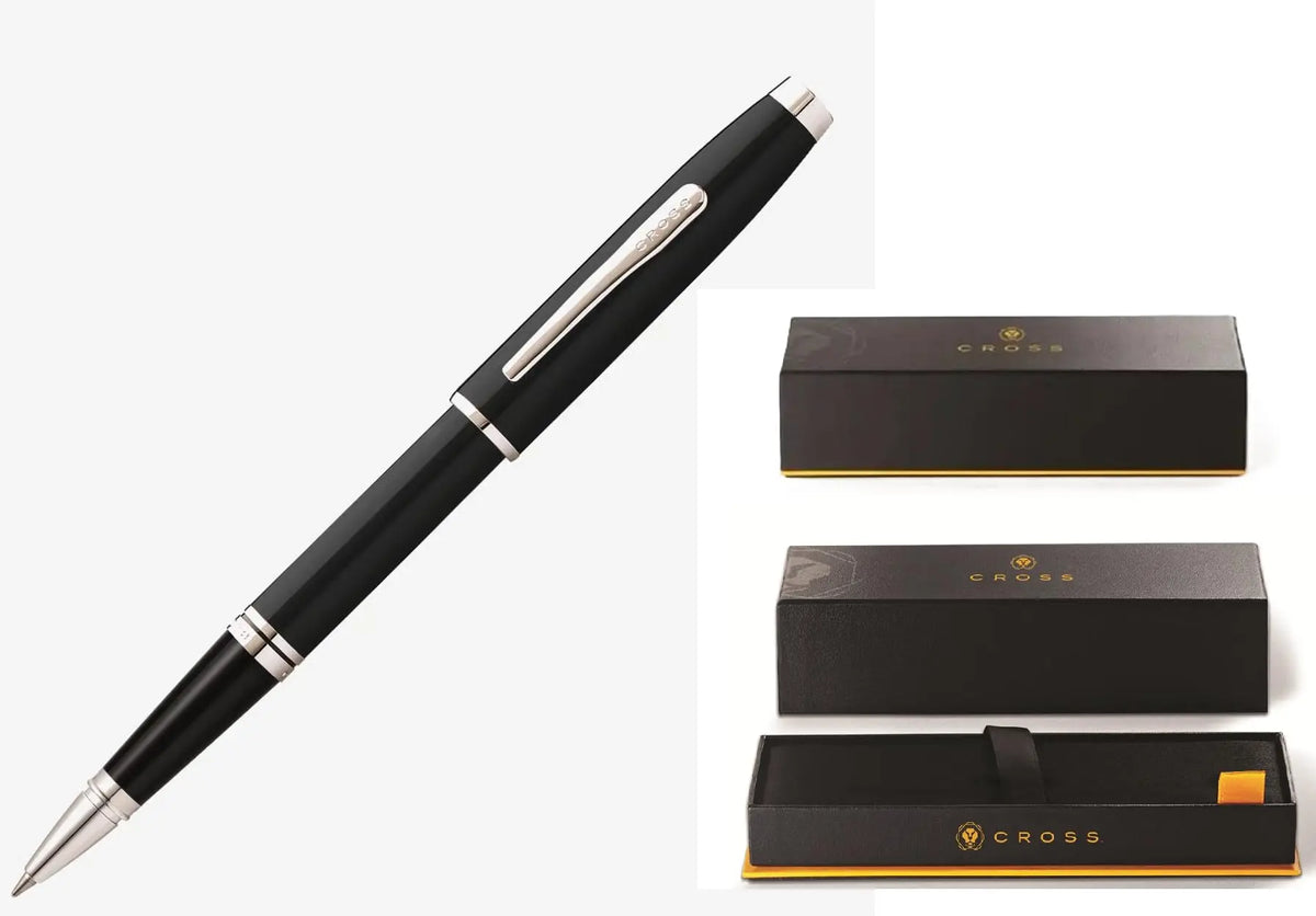 Cross Coventry Black Lacquer Rollerball Pen - Refillable Pen for Smooth Writing - Professional, Elegant Companion - Black Ink - Long-Lasting Use - Desk Essential - Gift-Ready cross