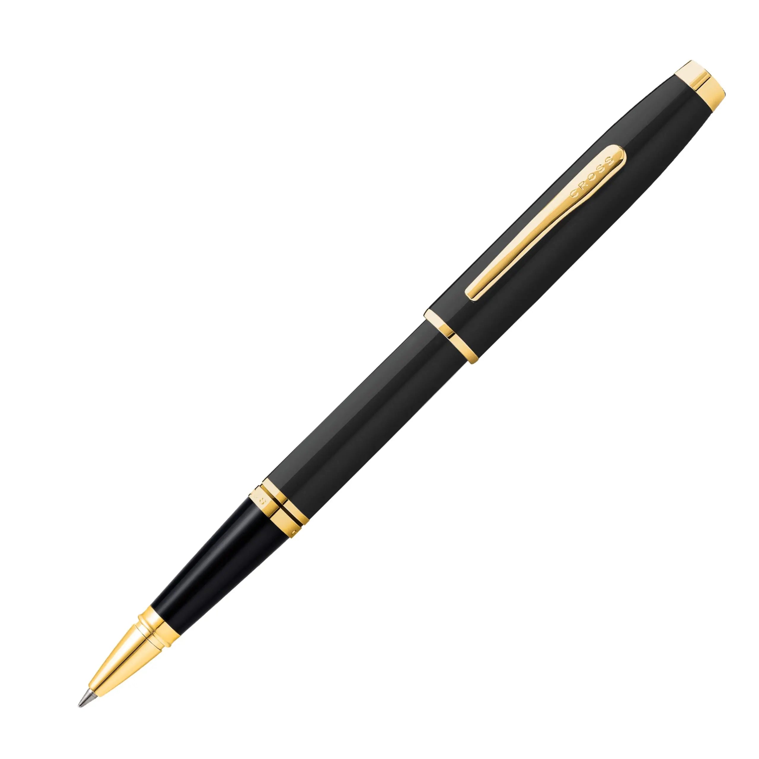 Cross Coventry Black Lacquer Rollerball Pen with Gold Appointments in Premium Luxury Gift Box Cross