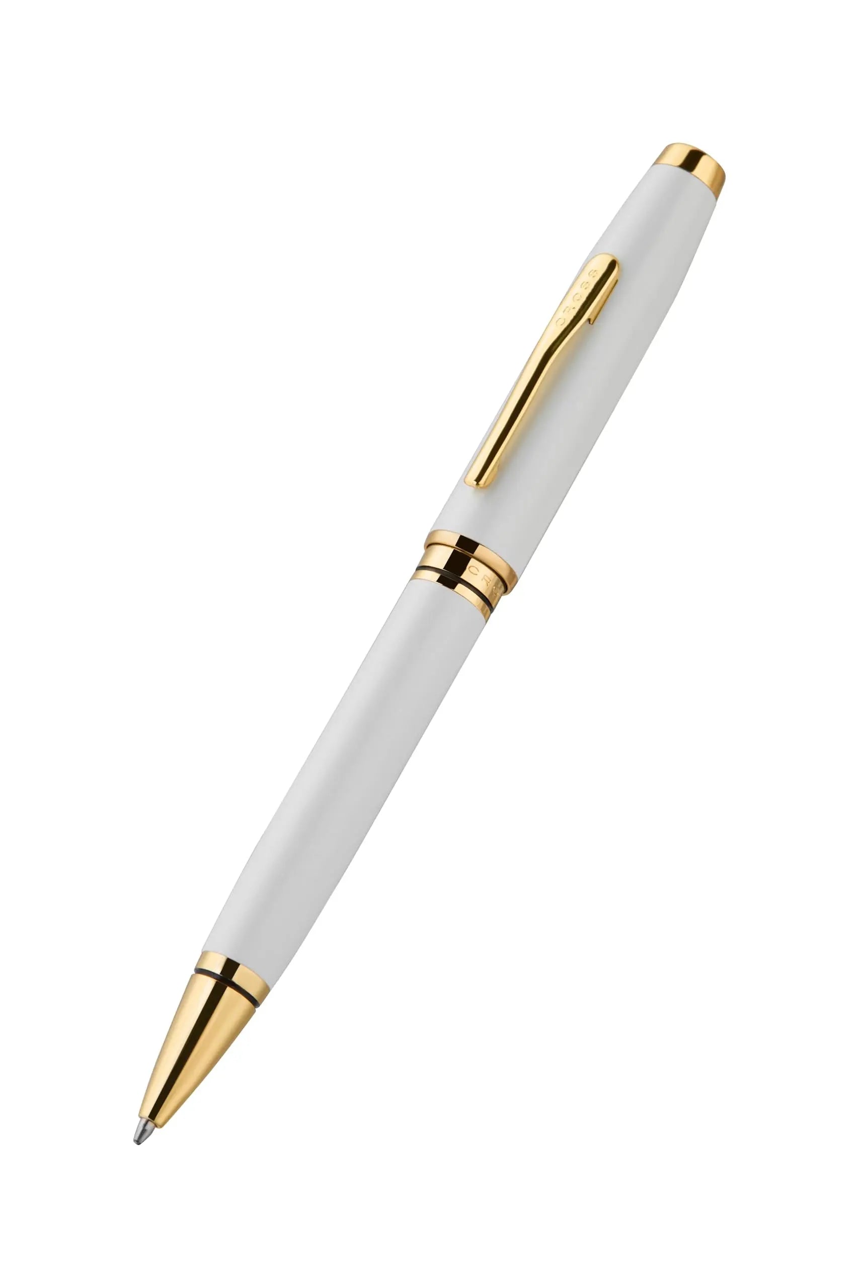 Cross Coventry Pearl White Lacquer with Gold PVD Appointments Ballpoint Pen - crosspenmall.com