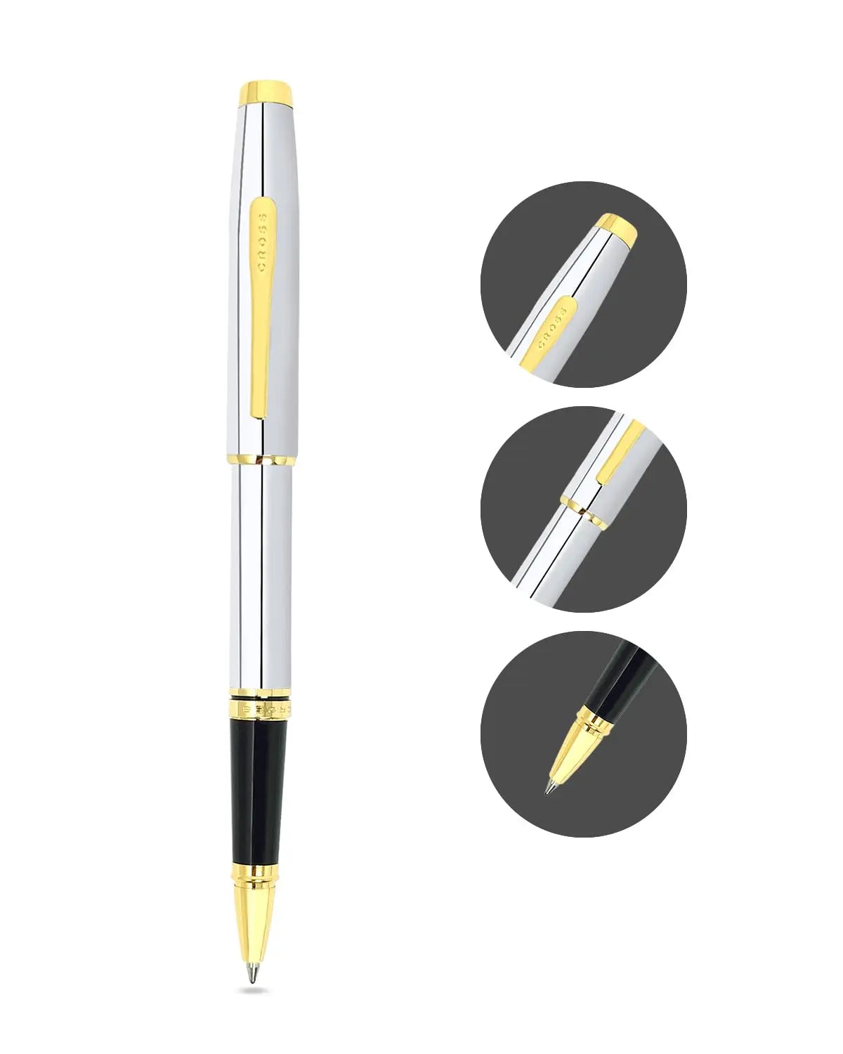 Cross Coventry Polished Chrome with Gold Appointment  Rollerball Pen Cross
