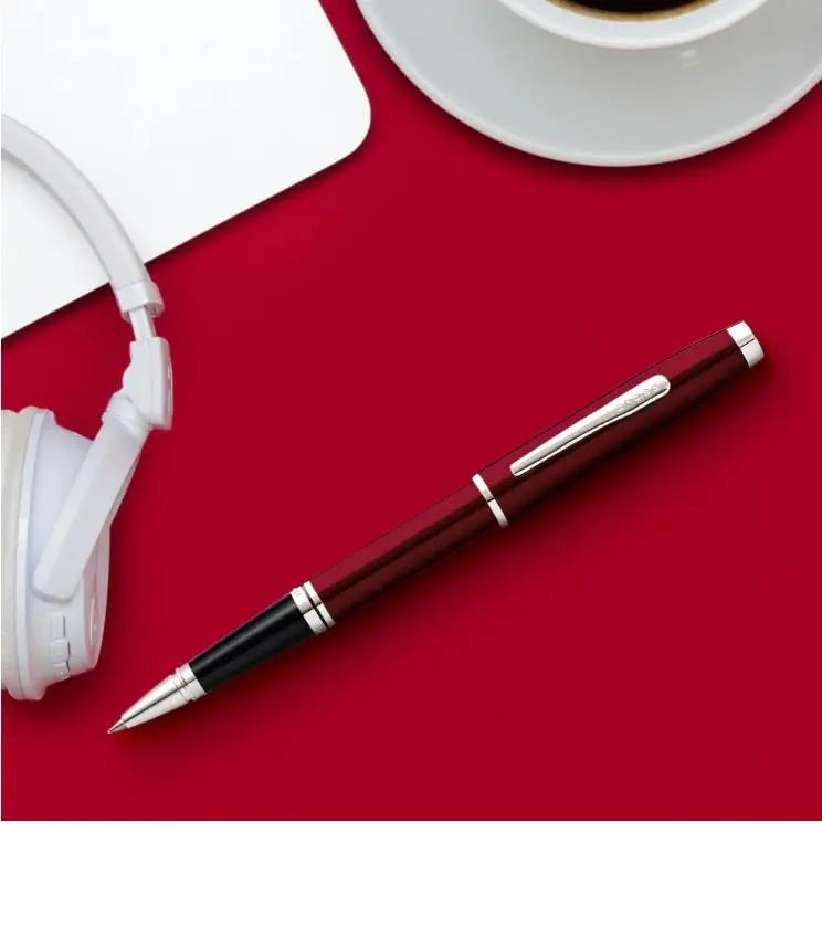 Cross Coventry Red Rollerball Pen with Rich Sheen and polished contrasting appointments in Luxury Gift Box cross