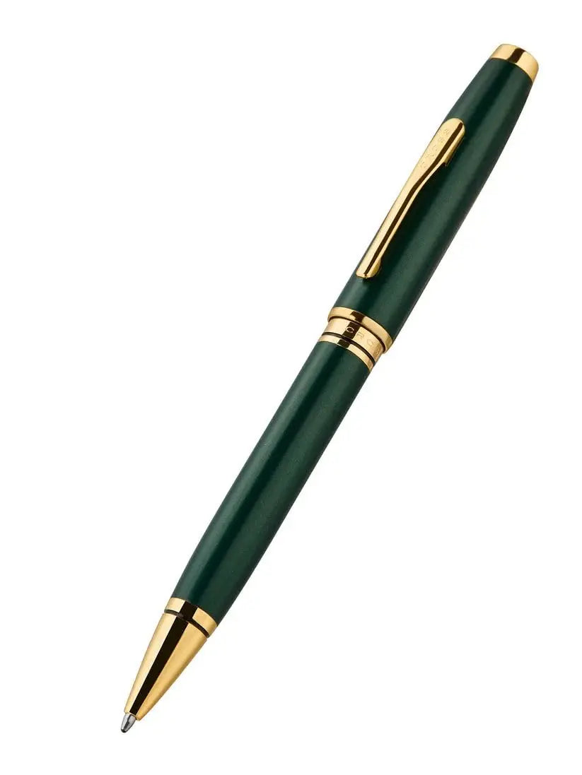Cross Coventry Satin Metallic Green Lacquer with Gold PVD Appointments Ballpoint Pen Cross