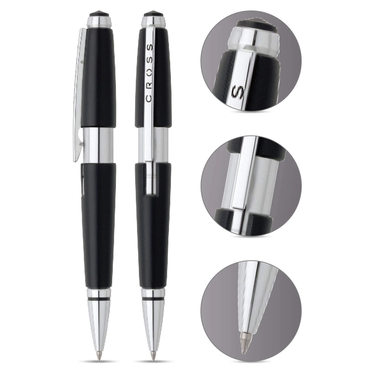 Cross Edge Lacquer Gel Rollerball Pen, Black Ink - Elegant Accessory for Effortless Writing - Capless Slide-Open & Snap-Shut Design - Ergonomic Shape - Comfortable Grip - Ideal Gift cross