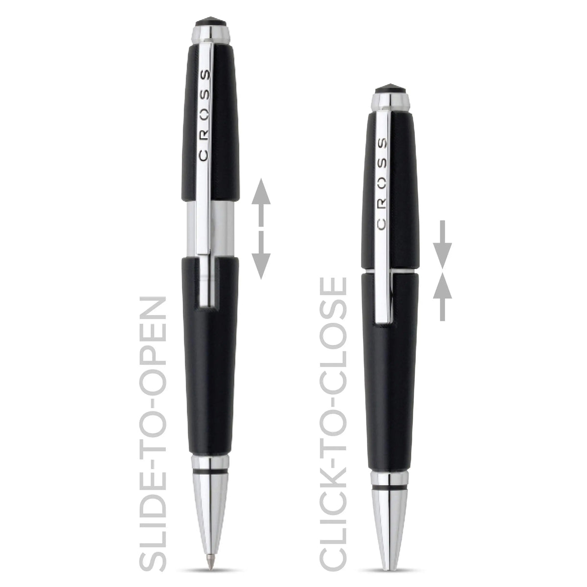 Cross Edge Lacquer Gel Rollerball Pen, Black Ink - Elegant Accessory for Effortless Writing - Capless Slide-Open & Snap-Shut Design - Ergonomic Shape - Comfortable Grip - Ideal Gift cross