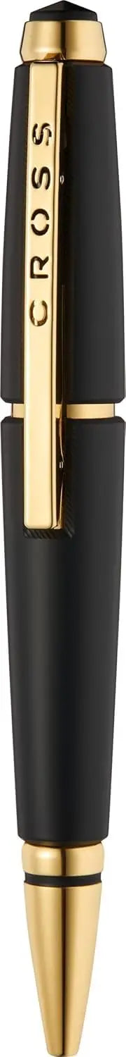 Cross Edge Matte Black Lacquer Selectip Rollerball Pen, Gold PVD Appointments, Capless Slide-Open & Snap-Shut Design,Black Ink - Elegant Accessory for Smooth Writing - Comfortable Grip cross