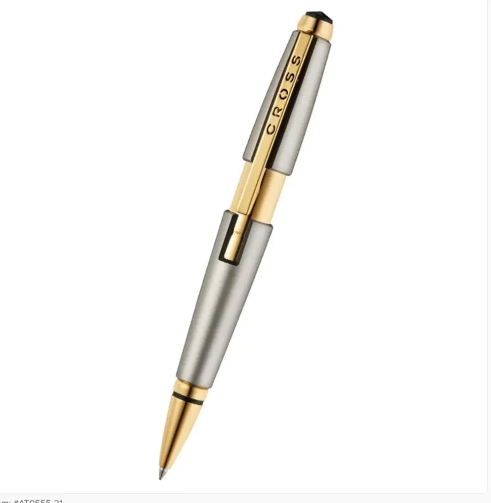 Cross Edge Titanium Rollerball Pen, Gold PVD Appointments, Capless Slide-Open & Snap-Shut Design,Black Ink - Elegant Accessory for Smooth Writing - Comfortable Grip cross