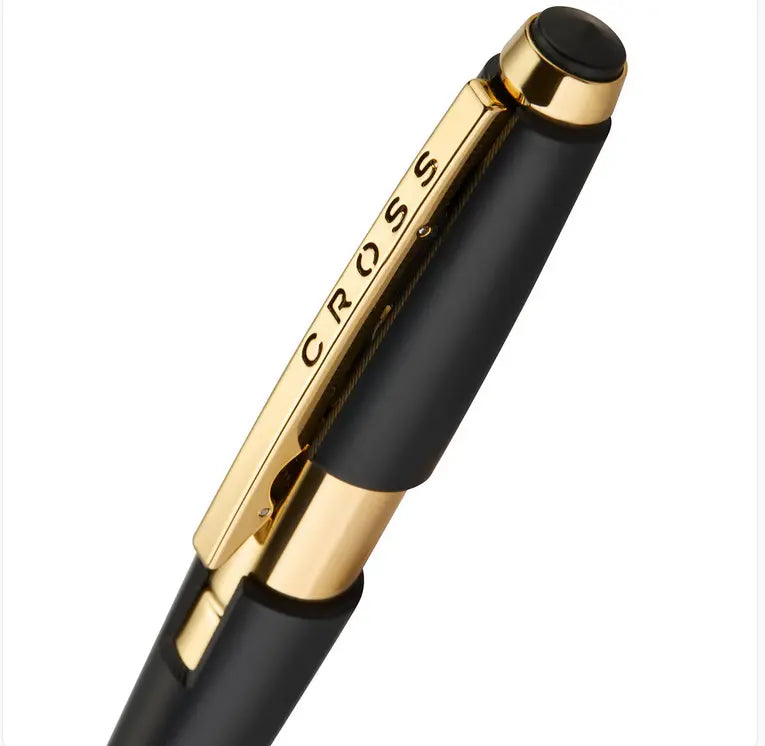 Cross Edge™ Matte Black Lacquer with Gold PVD Appointments Selectip® Rollerball Pen Cross