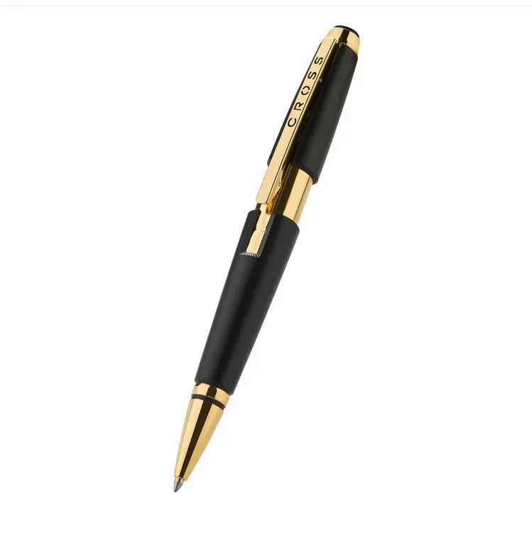 Cross Edge™ Matte Black Lacquer with Gold PVD Appointments Selectip® Rollerball Pen Cross