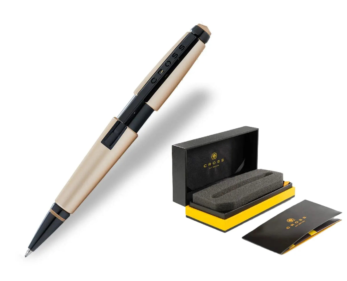Cross Edge™ Matte Hazelnut Lacquer Rollerball Pen with Contrasting PVD Appointments cross