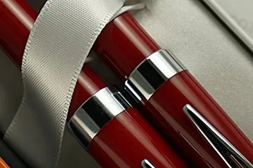 Cross Executive Companion Limited Edition Plasma Red Barrel and Extremely Polished Appointments, Cross Signature Mid-Ring Medium Nib Fountain Pen and Ballpoint Set Cross