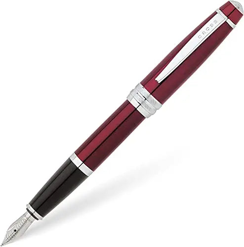 Cross Executive Companion with Diamond Cut Multi-groove Signature Center Ring and Pearlescent Red Barrel Bailey Medium Stainless Steel nib Pen Cross