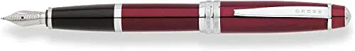 Cross Executive Companion with Diamond Cut Multi-groove Signature Center Ring and Pearlescent Red Barrel Bailey Medium Stainless Steel nib Pen Cross