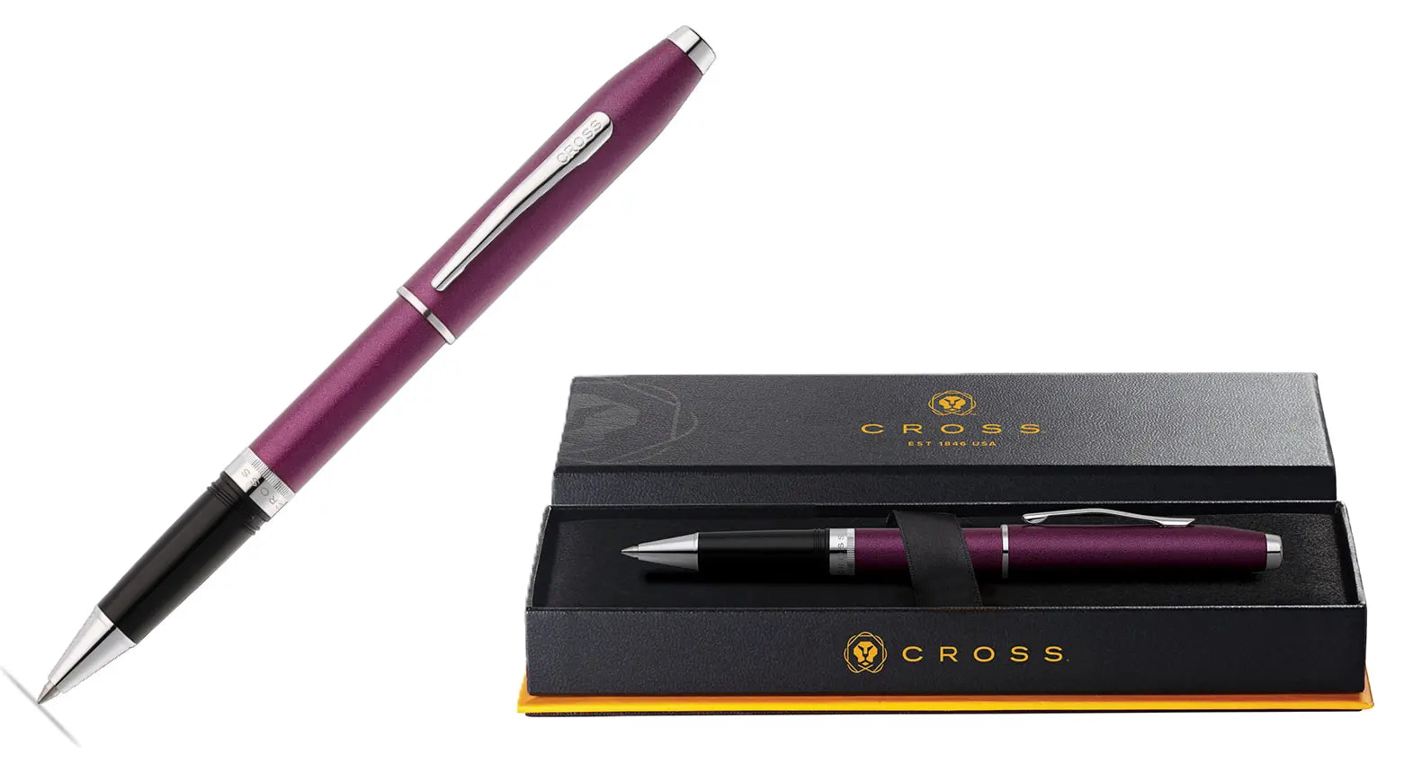 Cross Foundry Metallic Pen with unique Cross Signature Double Center Ring, in gift Box Cross