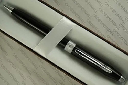 Cross Limited Edition Century II Black Lacquer with Cross Signature Glittering Pavé-textured Jewelry Quality Center Band Sentiment Ballpoint Pen. - crosspenmall.com