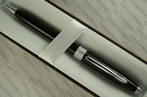 Cross Limited Edition Century II Black Lacquer with Cross Signature Glittering Pavé-textured Jewelry Quality Center Band Sentiment Ballpoint Pen. - crosspenmall.com