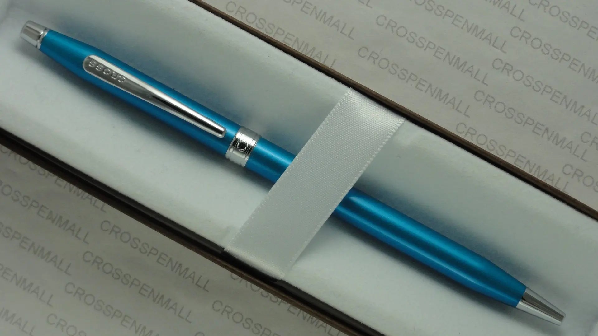 Cross Limited Series Century Classic Colors Tender Splash of Pearlescent Teal Blue and Extremely Polished Appointments with Jewelry-quality Center Band Ballpoint Pen Cross
