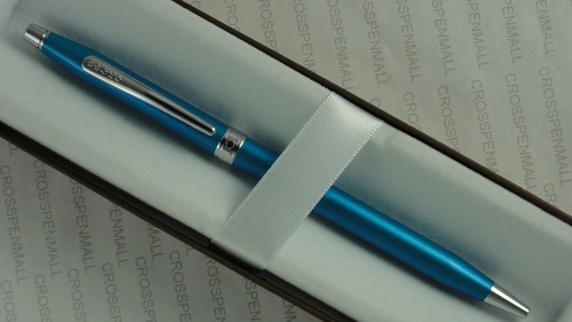 Cross Limited Series Century Classic Colors Tender Splash of Pearlescent Teal Blue and Extremely Polished Appointments with Jewelry-quality Center Band Ballpoint Pen Cross