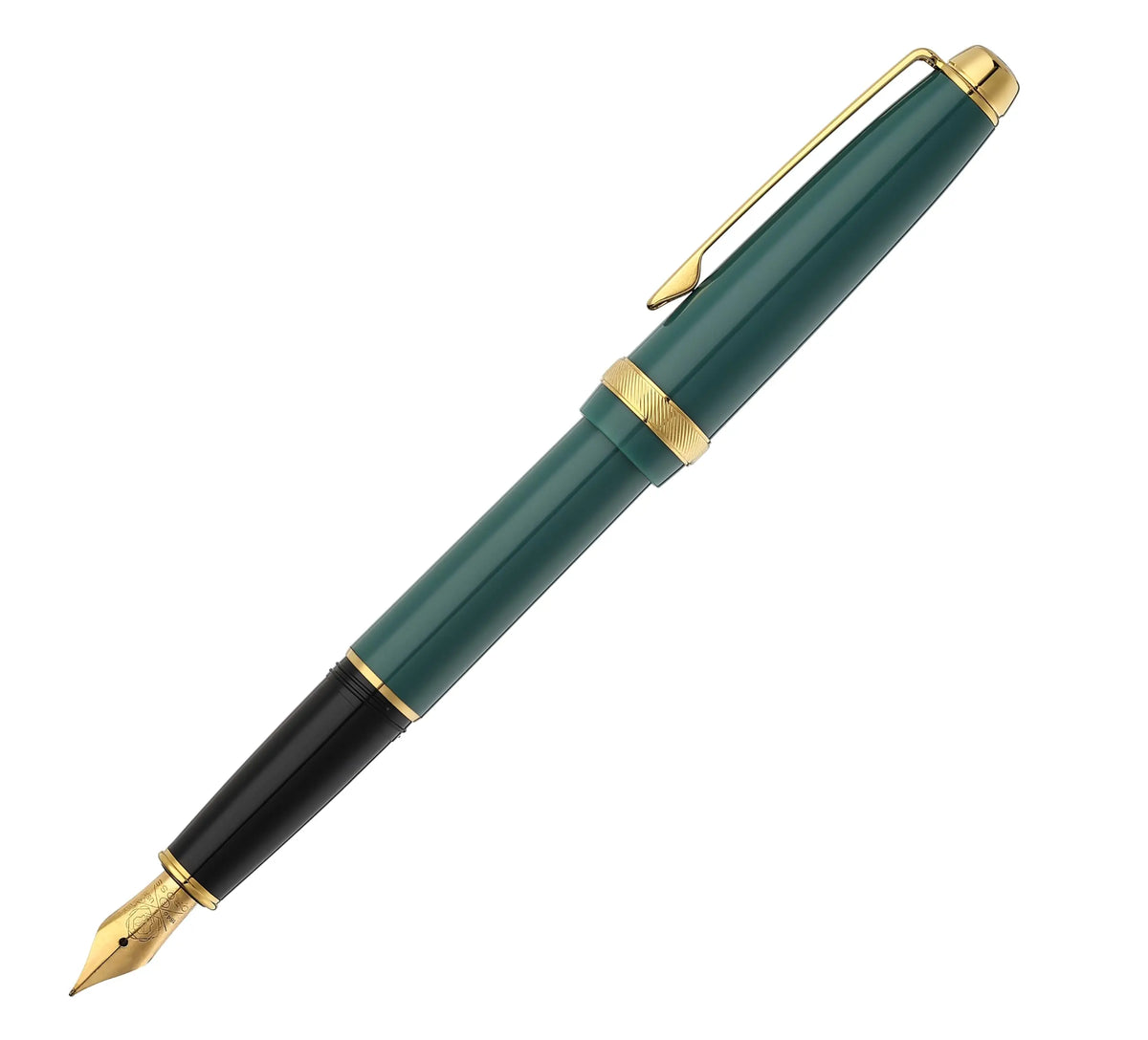 Cross Lume Dark Green Resin & PVD Gold Appointments Fountain Pen, Gift Box. cross