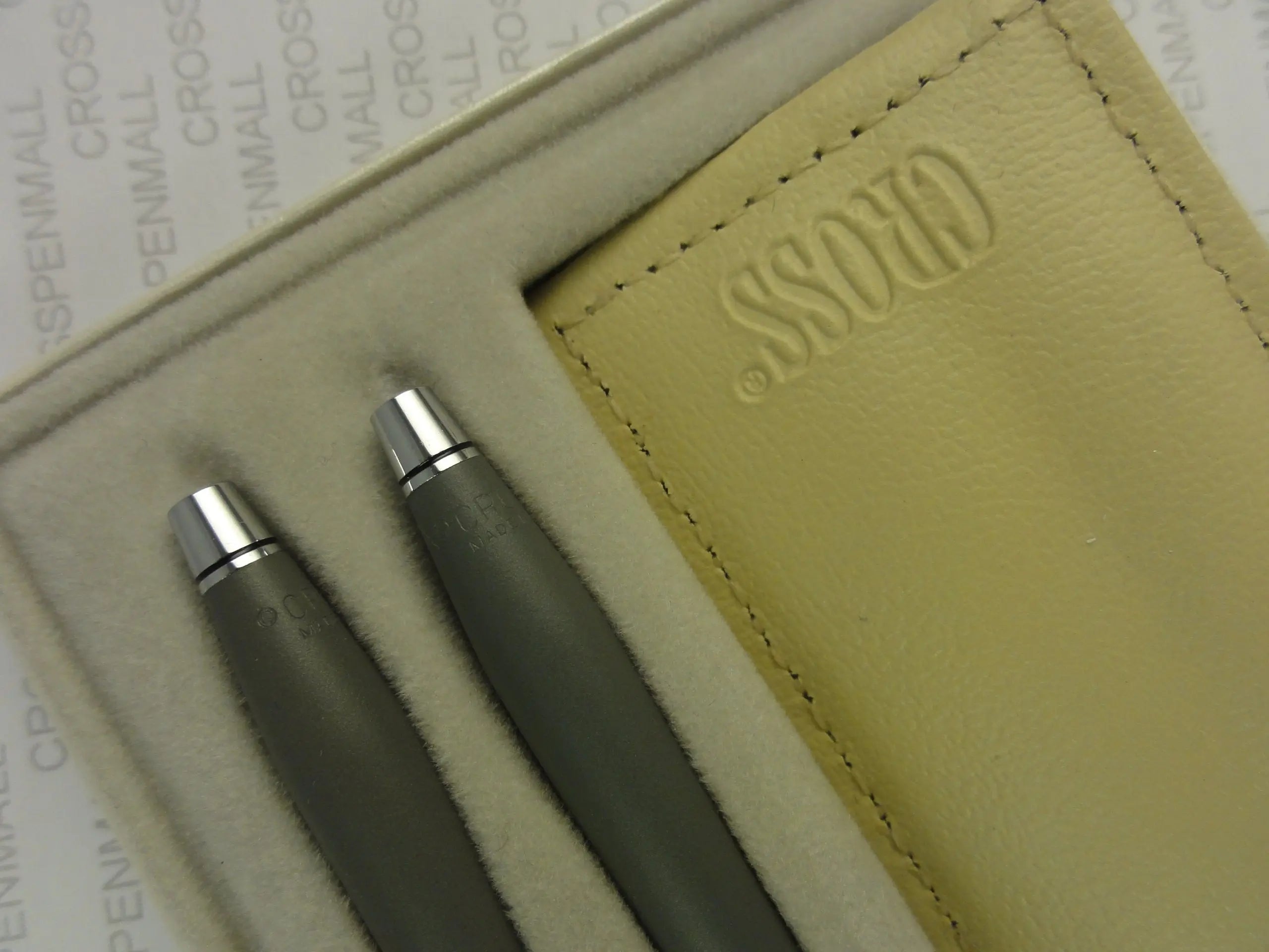 Cross Made in The USA Century Classic Ladies with Velvet Matte Gray and Chrome Pen & 0.5MM Pencil Set - crosspenmall.com