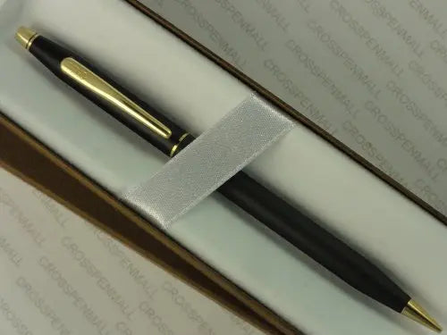 Cross Made in The USA Century Classic Satin Matte Black and 23k Gold with 0.5MM Lead Pencil - crosspenmall.com