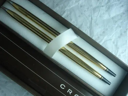 Cross Made in The USA Desk Set 10 Karat Gold Filled Replacement Pen and Pencil Set. - crosspenmall.com