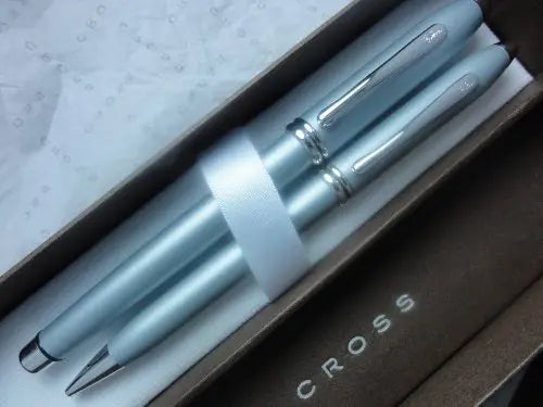 Cross Made in The USA Townsend Limited Edition Matte Sky Blue Rollerball Pen and 0.5mm Pencil My Store