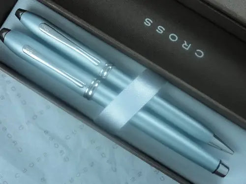 Cross Made in The USA Townsend Limited Edition Matte Sky Blue Rollerball Pen and 0.5mm Pencil My Store