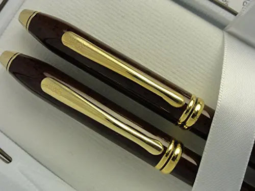 Cross Made in The USA Townsend Sienna Brown Lacquer Pen and 0.5MM Pencil Set. Made in The USA My Store