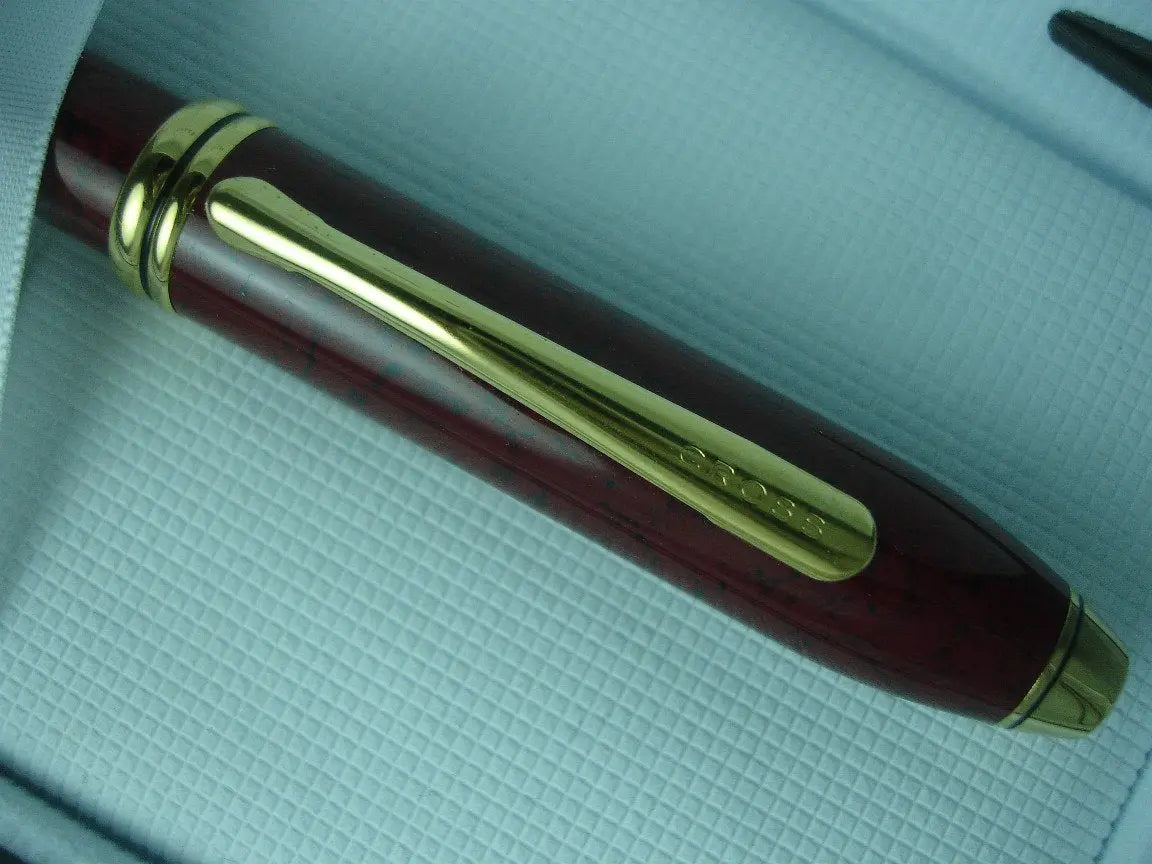 Cross Made in USA Cardinal Red and 23k Gold Rolling Ball Townsend Pen - crosspenmall.com