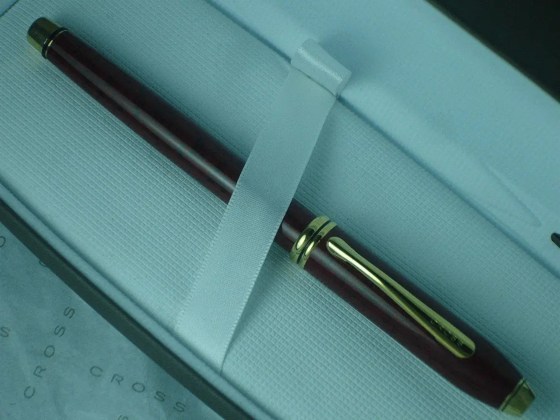 Cross Made in USA Cardinal Red and 23k Gold Rolling Ball Townsend Pen - crosspenmall.com