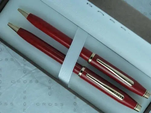 Cross Made in USA Century II Cinnabar Red Lacquer Pen and 0.5MM Lead Pencil Set crosspenmall.com