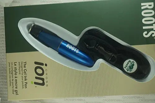 Cross Made in the USA Auarora Blue Ion Gel Ink Rollerball Pen with Keyclip and Lanyard Cross