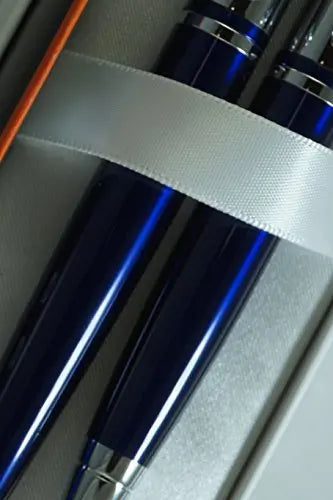 Cross Midnight Blue, polished Appointments and Cross signature mid Band Calaise Selectip Black Gel Ink Rollerball pen and Ballpoint Pen set. - crosspenmall.com