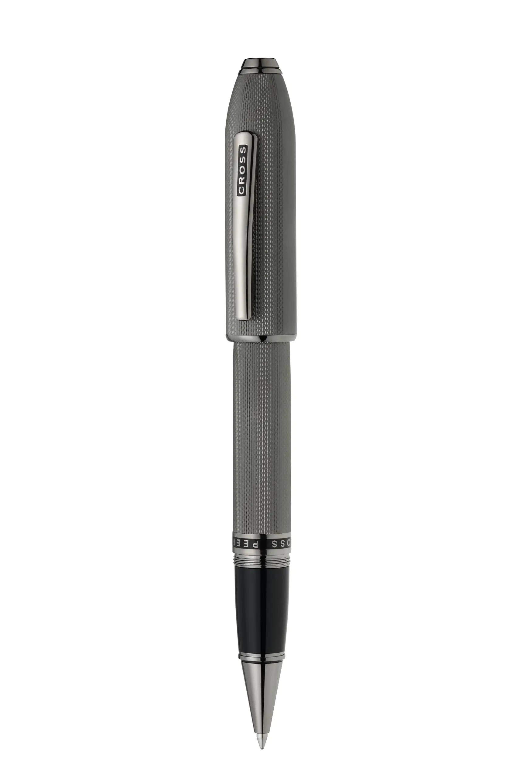 Cross Peerless™ Limited Collection Polished Slate Gray Engraved Diamond Pattern Selectip Rollerball Pen with Swarovski™ Crystal, Slate Gray PVD with Panel for engraving Cross