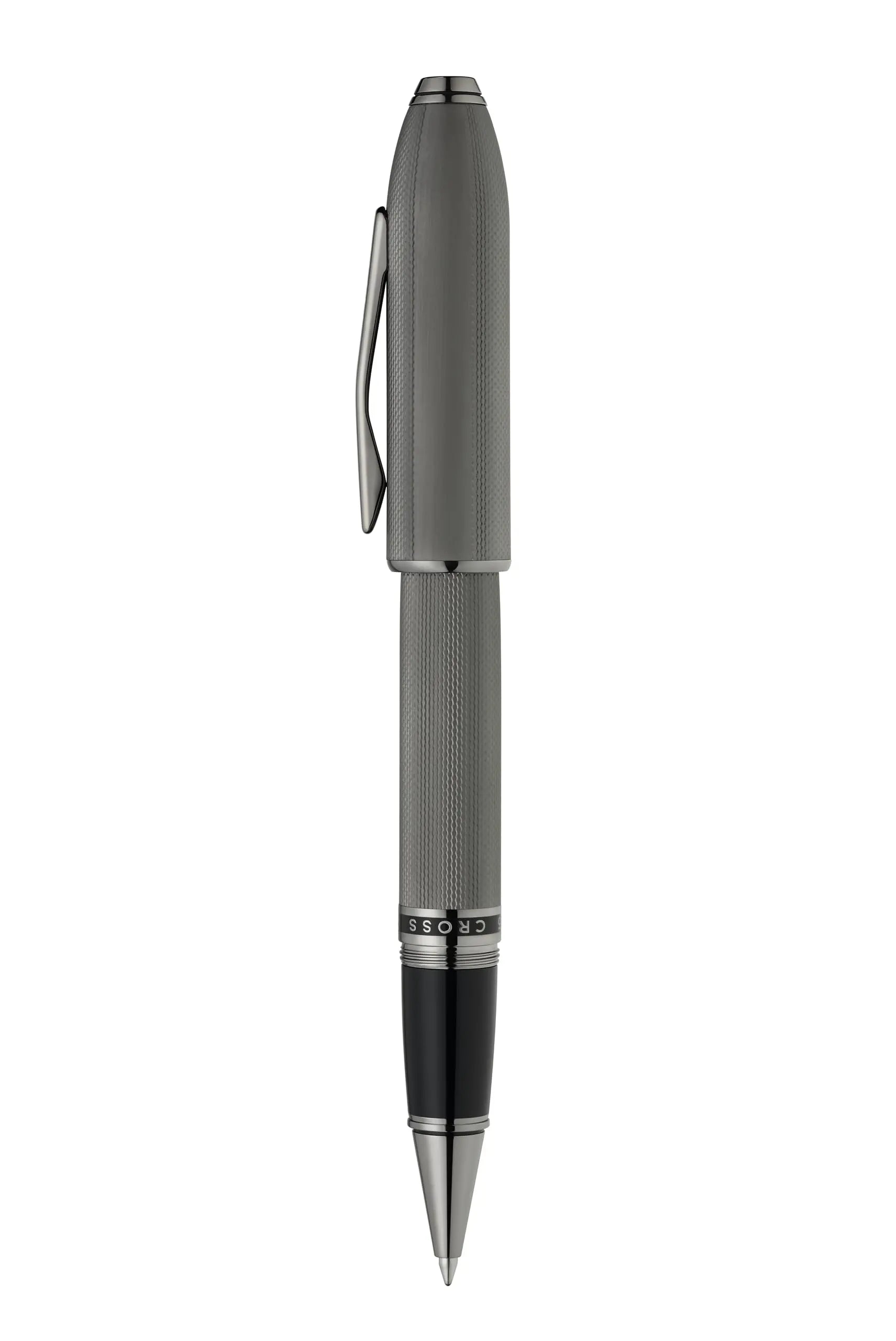 Cross Peerless™ Limited Collection Polished Slate Gray Engraved Diamond Pattern Selectip Rollerball Pen with Swarovski™ Crystal, Slate Gray PVD with Panel for engraving Cross