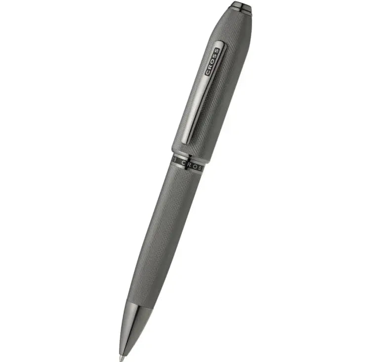 Cross Peerless™ Polished Slate Gray Engraved Diamond Pattern with Slate Gray PVD Appointments and Swarovski™ Crystal Ballpoint Pen Cross