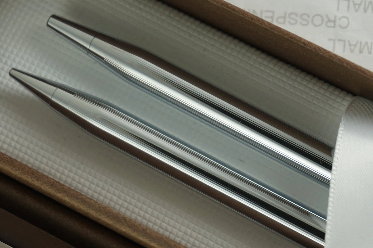 Cross Polished Chrome Pen and 0.5MM Pencil Desk Set - 502305 cross