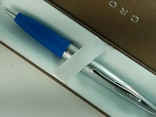 Cross Polished Satin Chrome Barrel and Vapor Blue Comfort Grip Writer's 0.7MM Pencil Cross