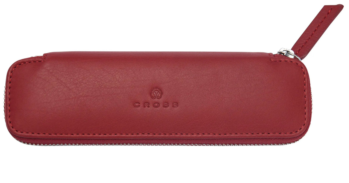 Cross Red Leather Double Pen Pouch cross