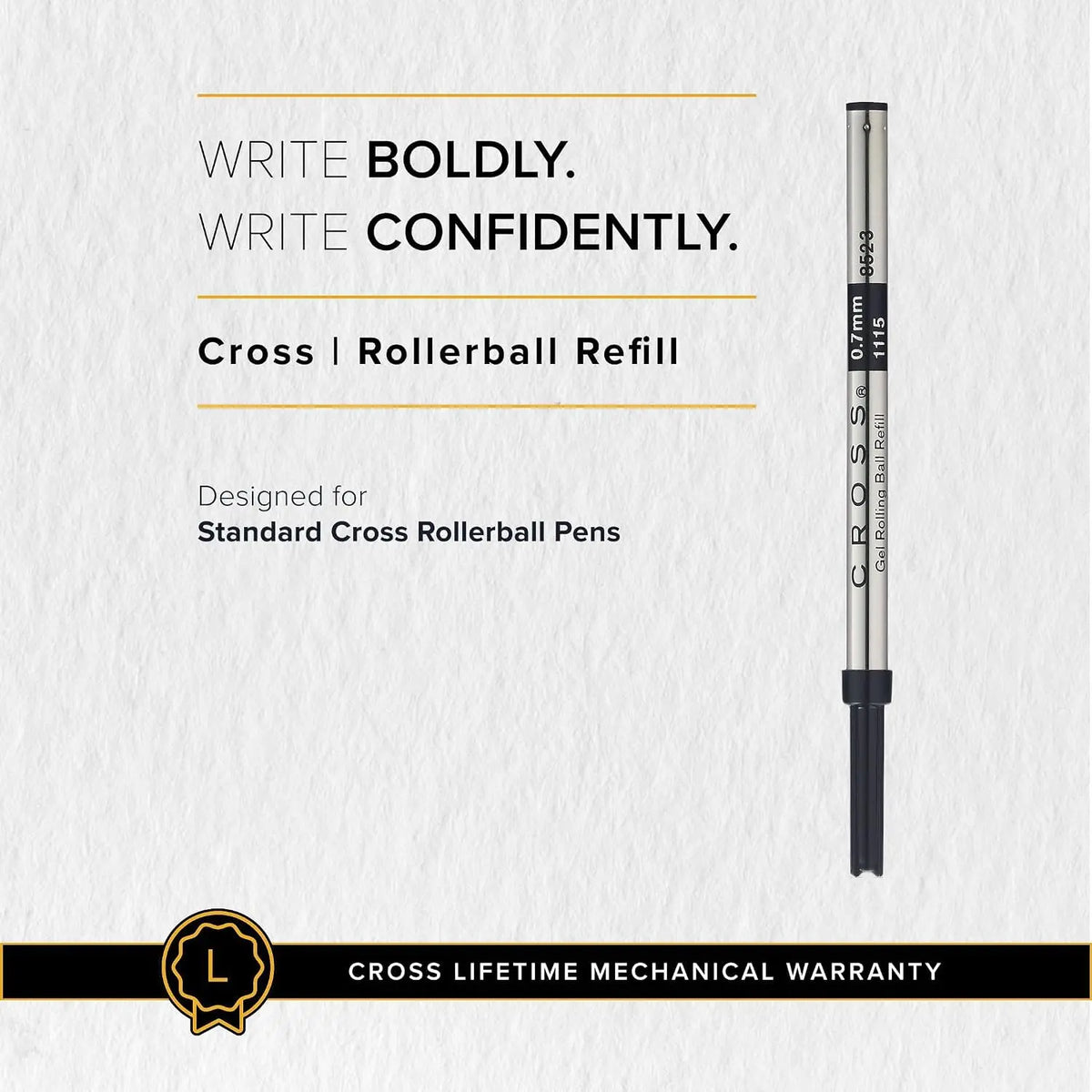 Cross Rollerball Refills for Selectip Gel Roller Ball Pens, 6ct/pk (New Version) (Bulk Pack of 6/Pack) in Storage Tube Cross
