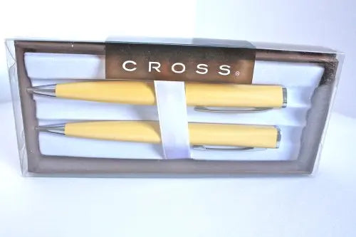 Cross Sage Ballpoint Pen and Pencil Set - Pearlescent Yellow - crosspenmall.com