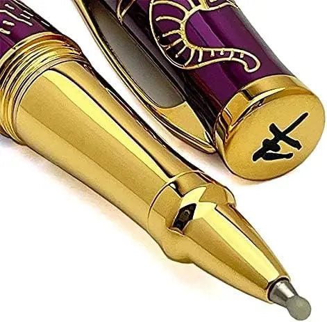 Cross Sauvage 2021 Year of the Ox Special-Edition, Hand-polished Translucent Plum lacquer finish with deep-etched ox engraving, 23KT Gold Inlays and Appointments,Rollerball Pen -Medium Point Cross