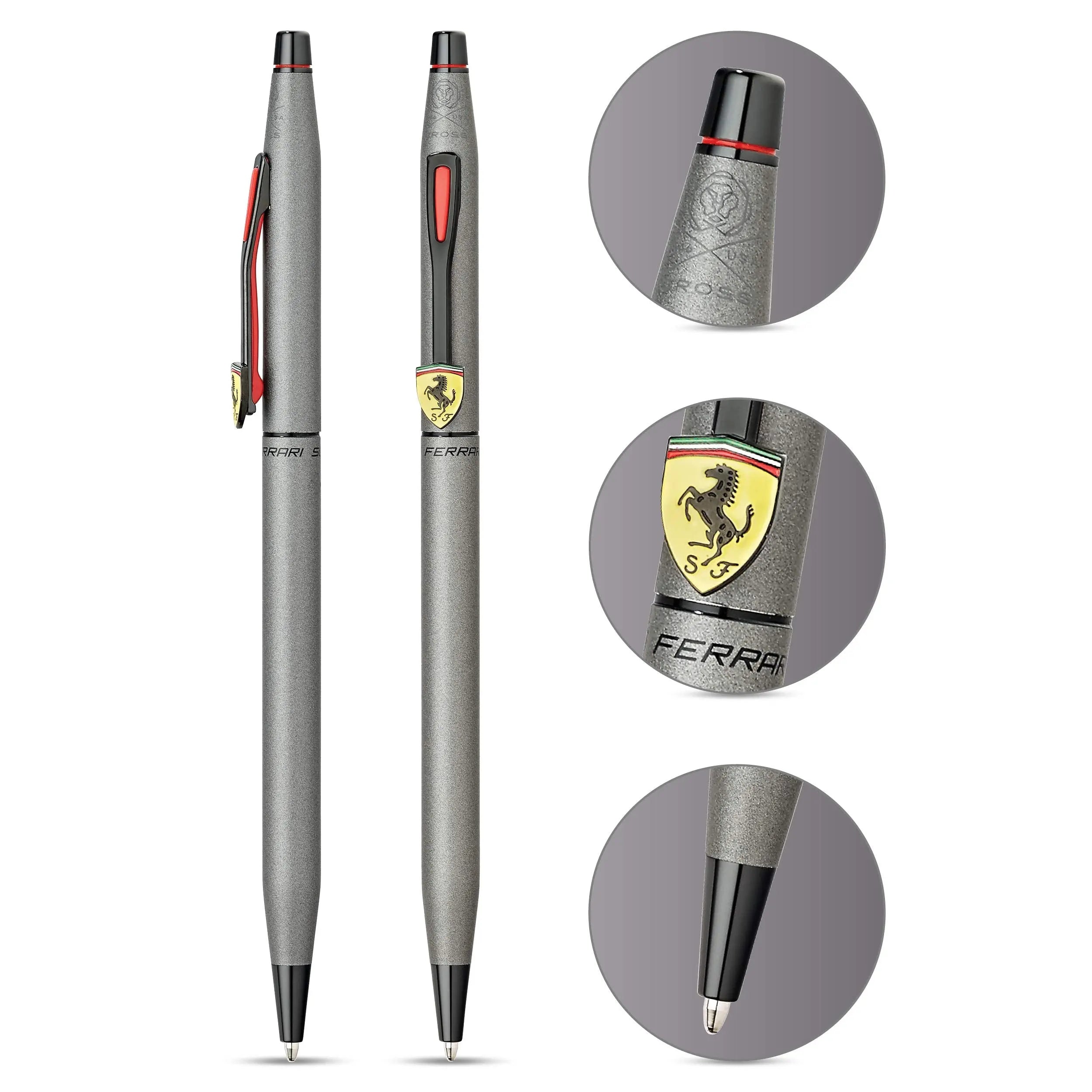 Cross Scuderia Ferrari Classic Century Ballpoint Pen, Includes Premium Gift Box - Titanium Grey Satin Lacquer Cross