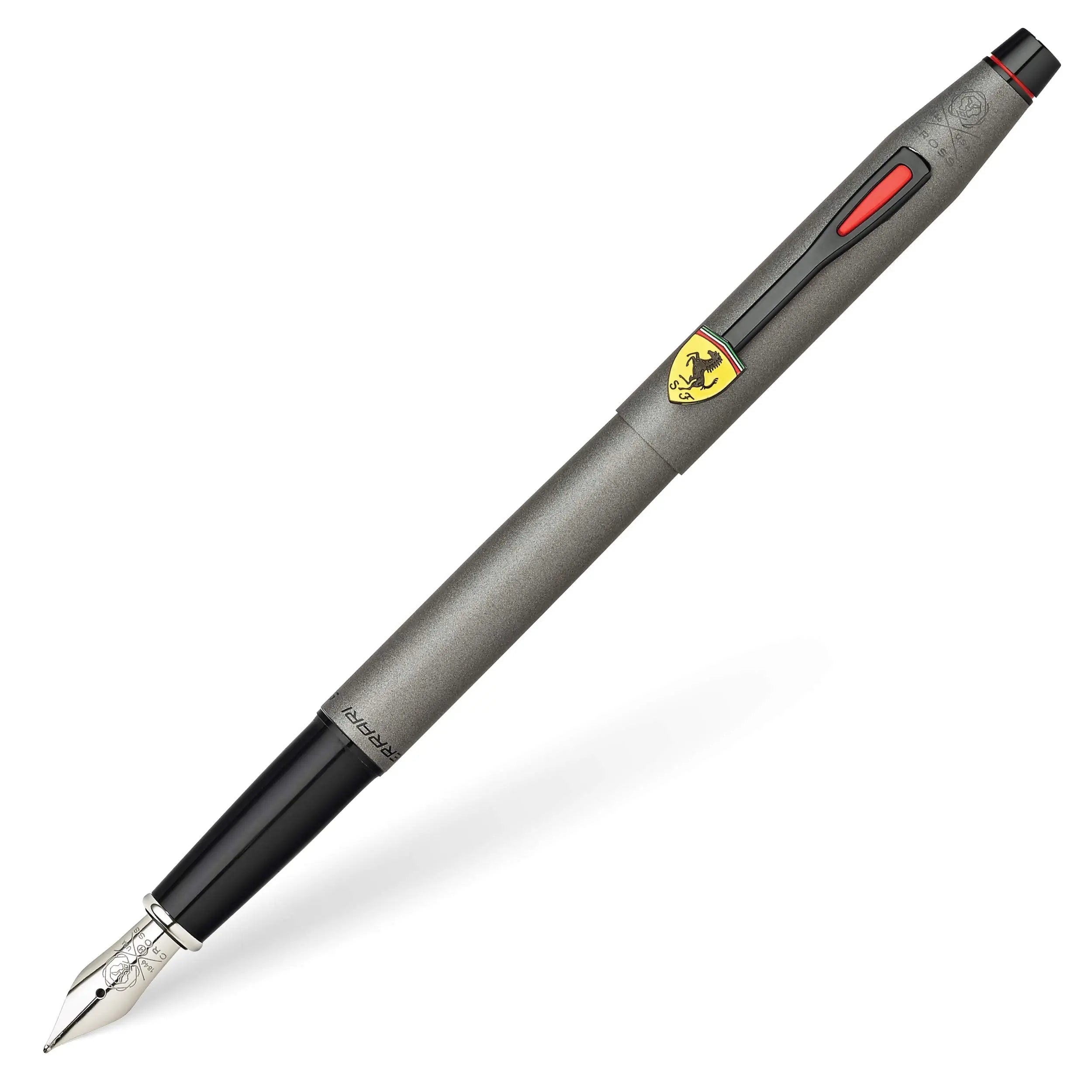 Cross Scuderia Ferrari Classic Century Fountain Pen, Fine Nib, Includes Premium Gift Box - Titanium Grey Satin Lacquer - crosspenmall.com