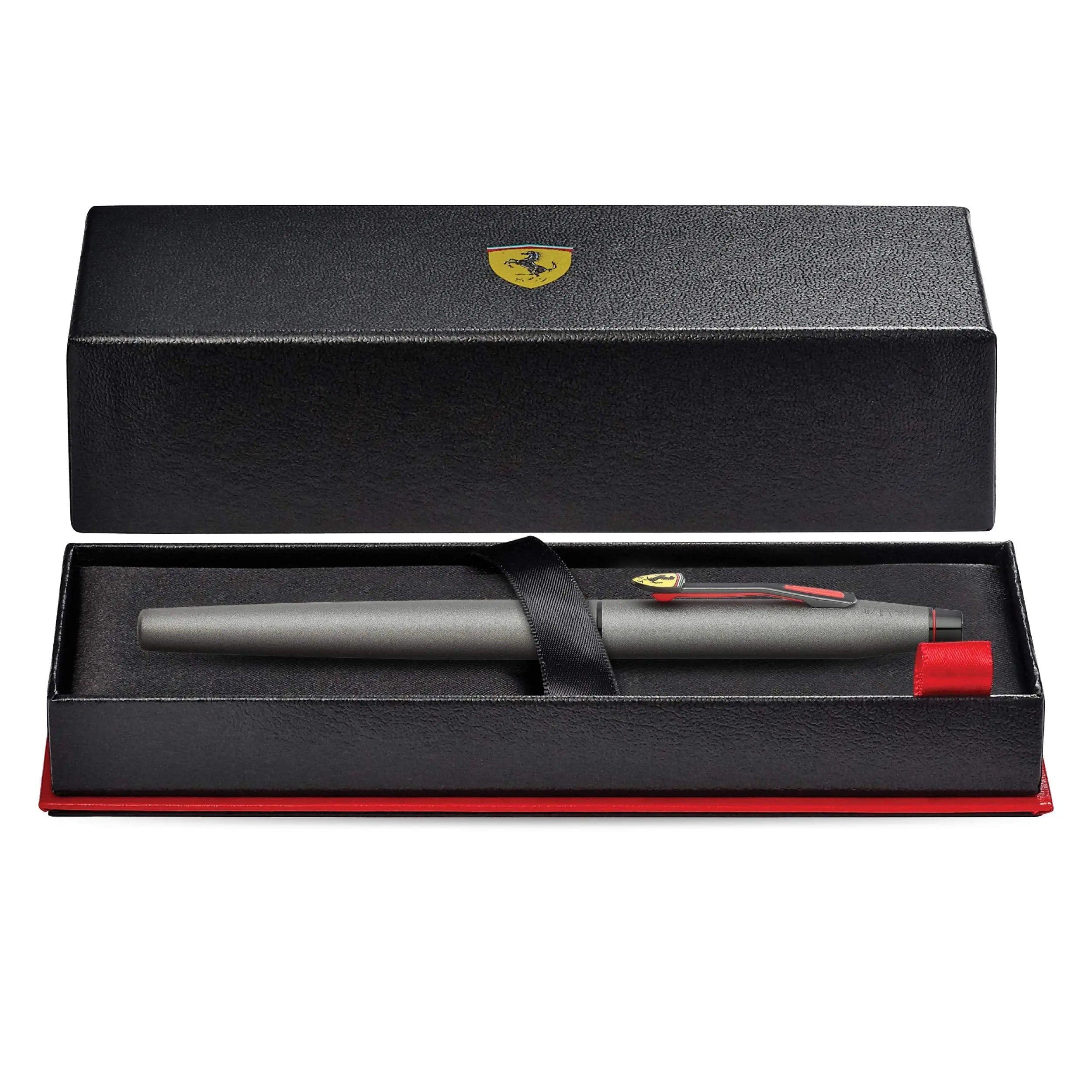 Cross Scuderia Ferrari Classic Century Fountain Pen, Fine Nib, Includes Premium Gift Box - Titanium Grey Satin Lacquer - crosspenmall.com