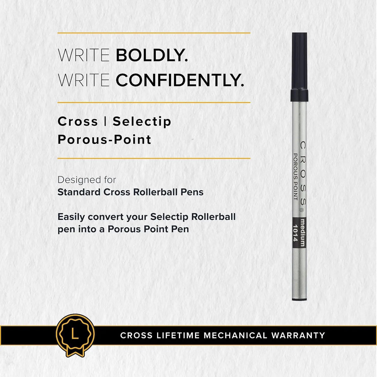 Cross Selectip Rollerball Pen Refill (Black, 3/Pack Felt-tip Porous Refill) cross