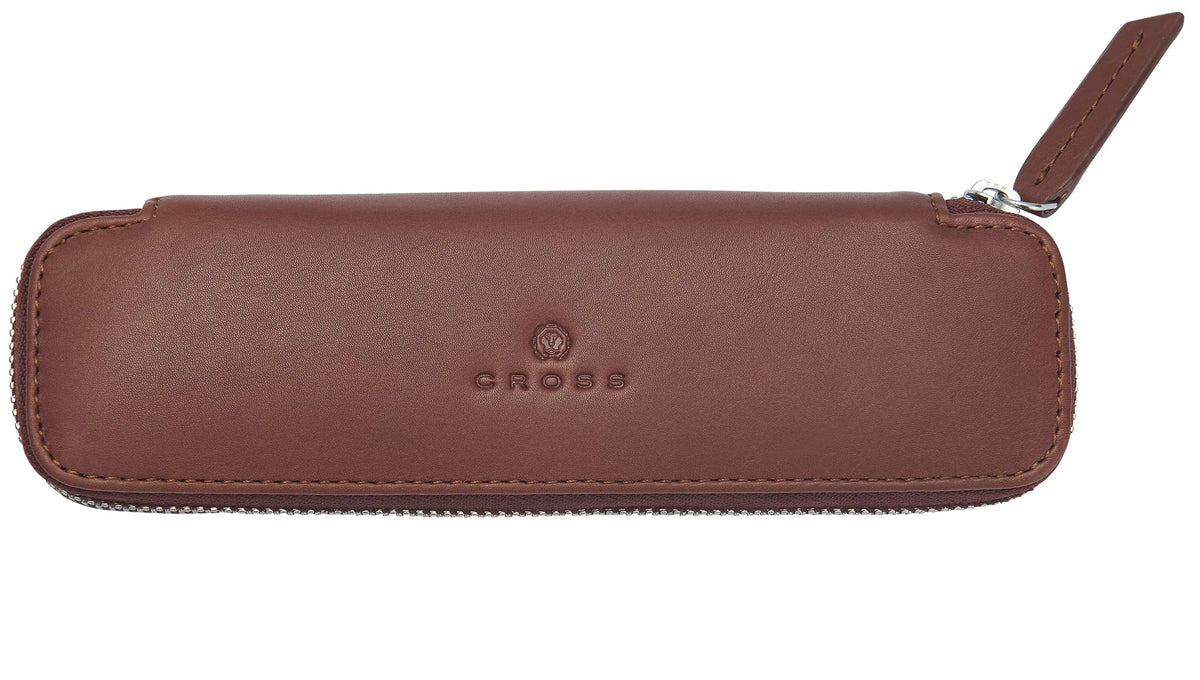 Cross Tan Leather Double Pen Pouch cross