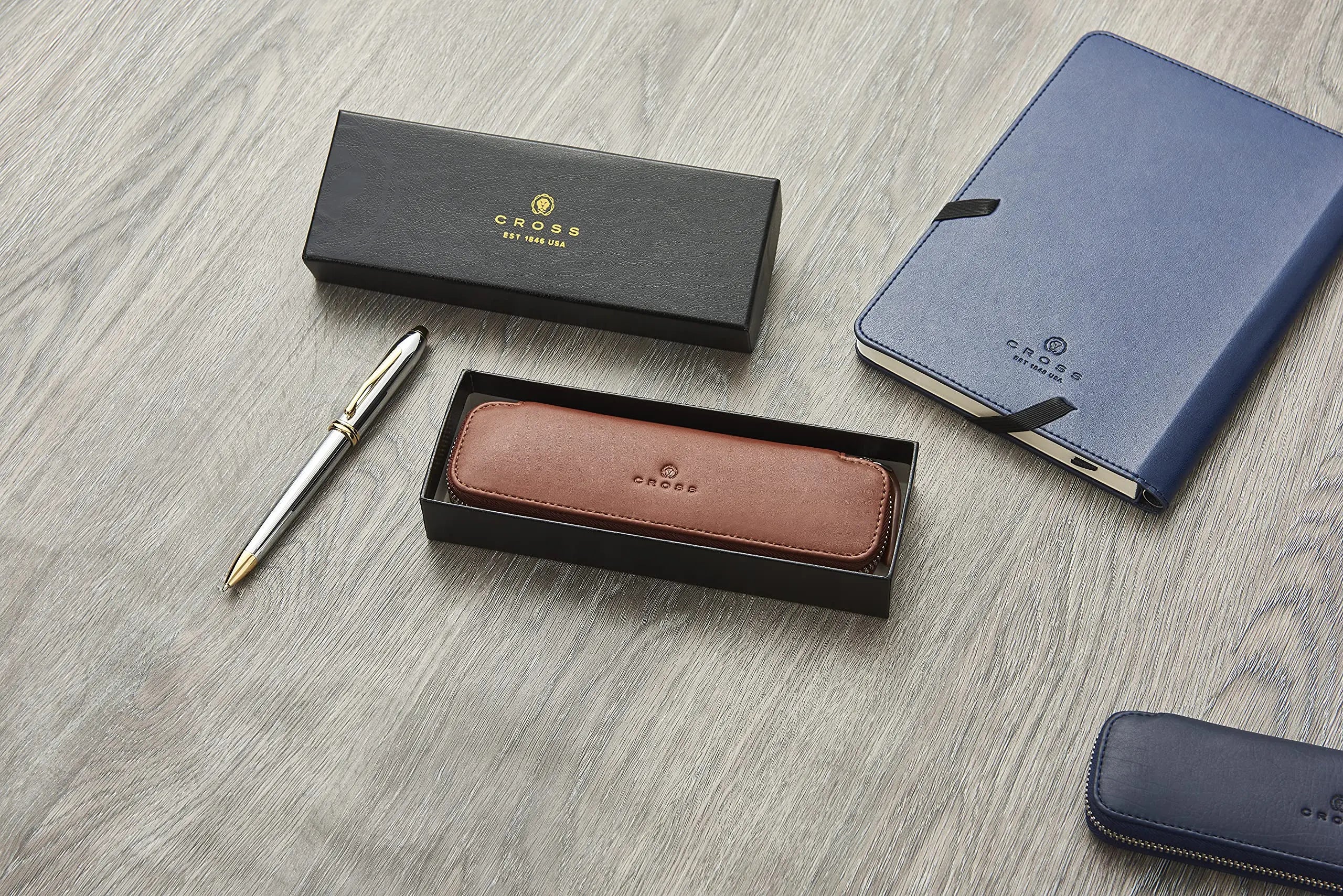 Cross Tan Leather Single Pen Pouch - crosspenmall.com