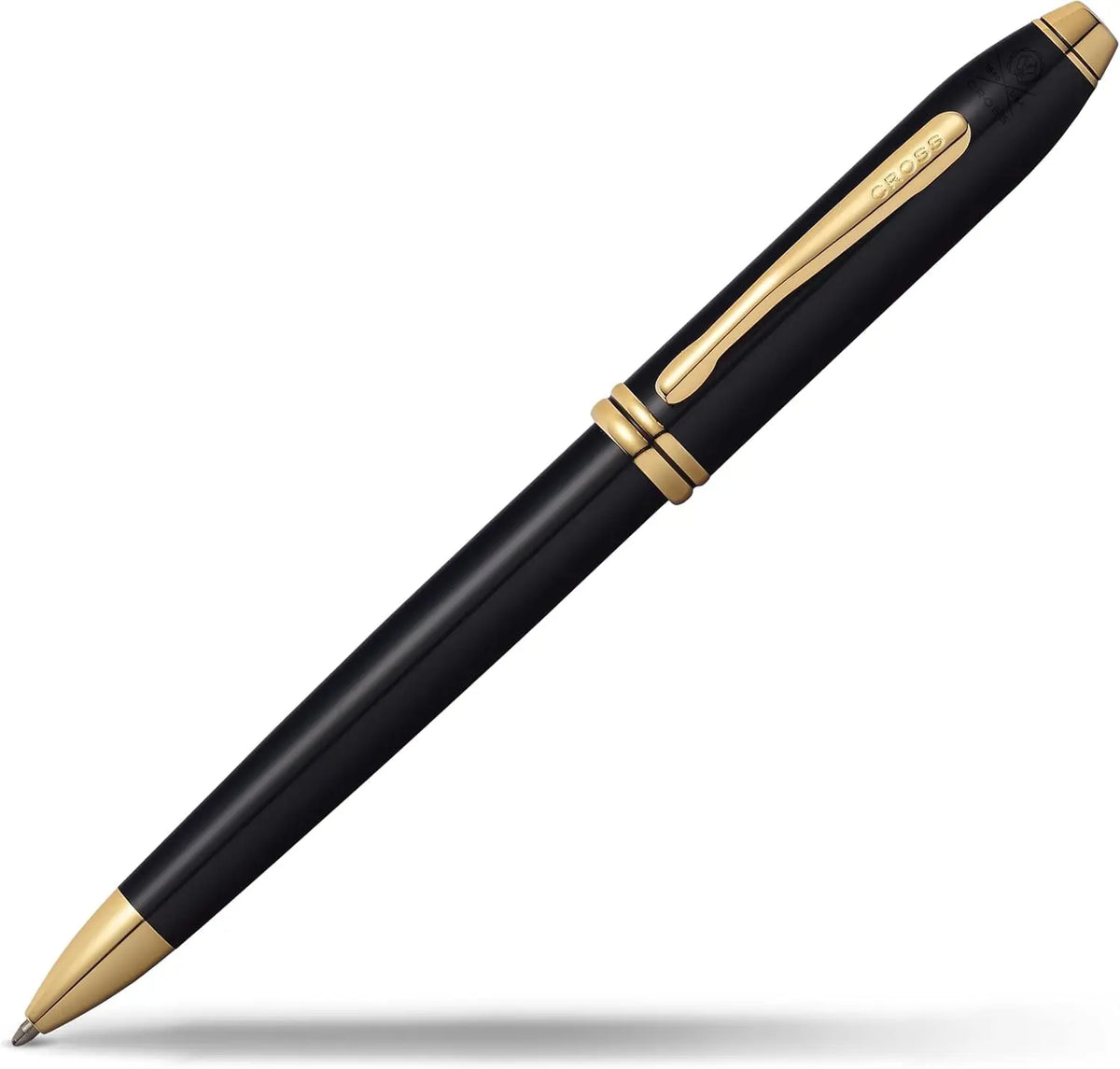 Cross Townsend Classic Black Lacquer and 23KT Gold Appointments Medium Point Ballpoint Pen in Luxury Corporate Gift Box. cross